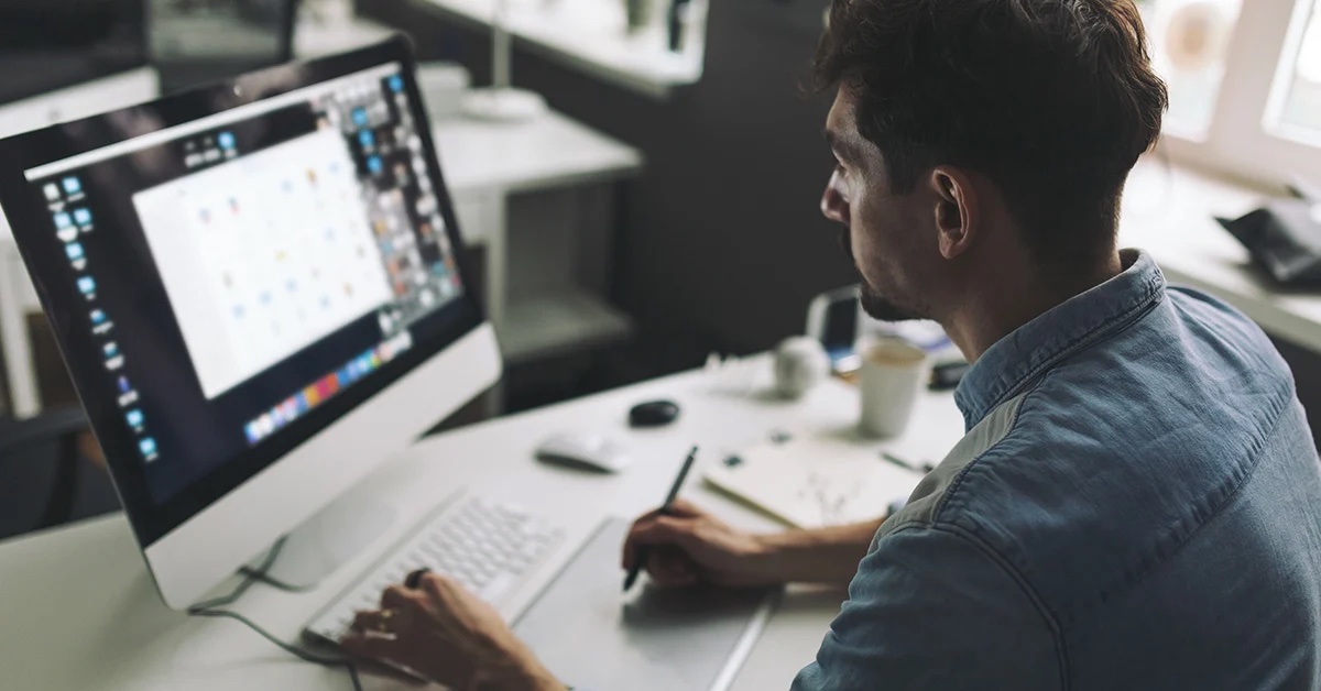 person working on computer