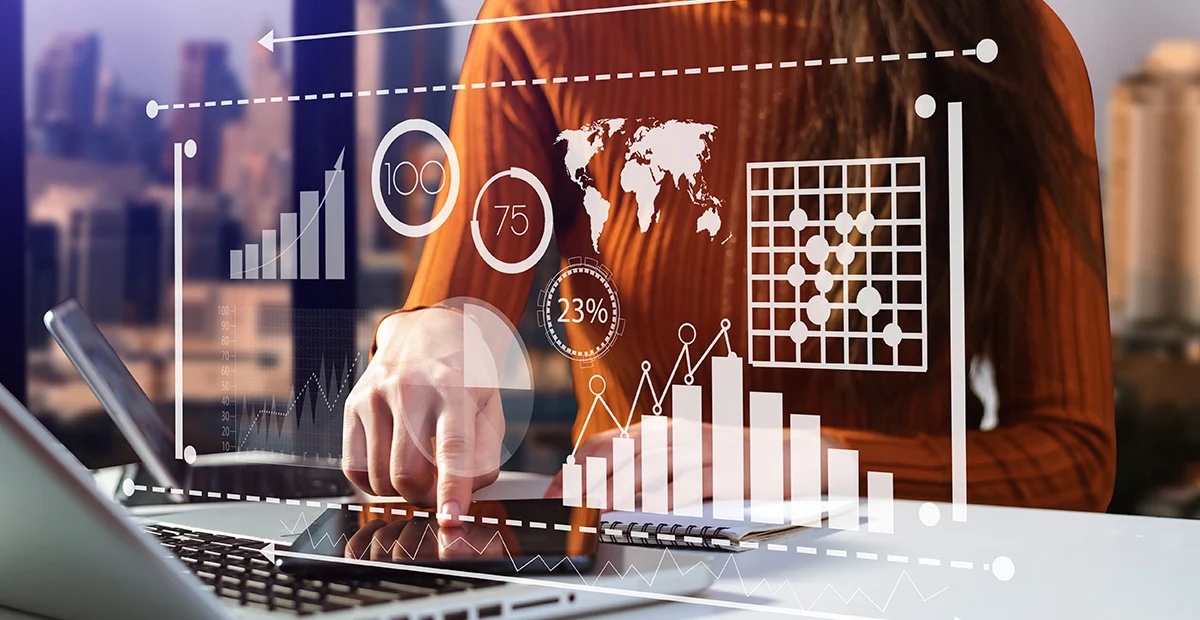 graphs on computer screen