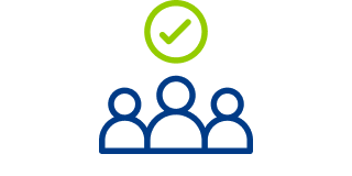 Three person outline icon 
